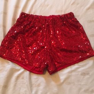 ✨Red Sequin Shorts